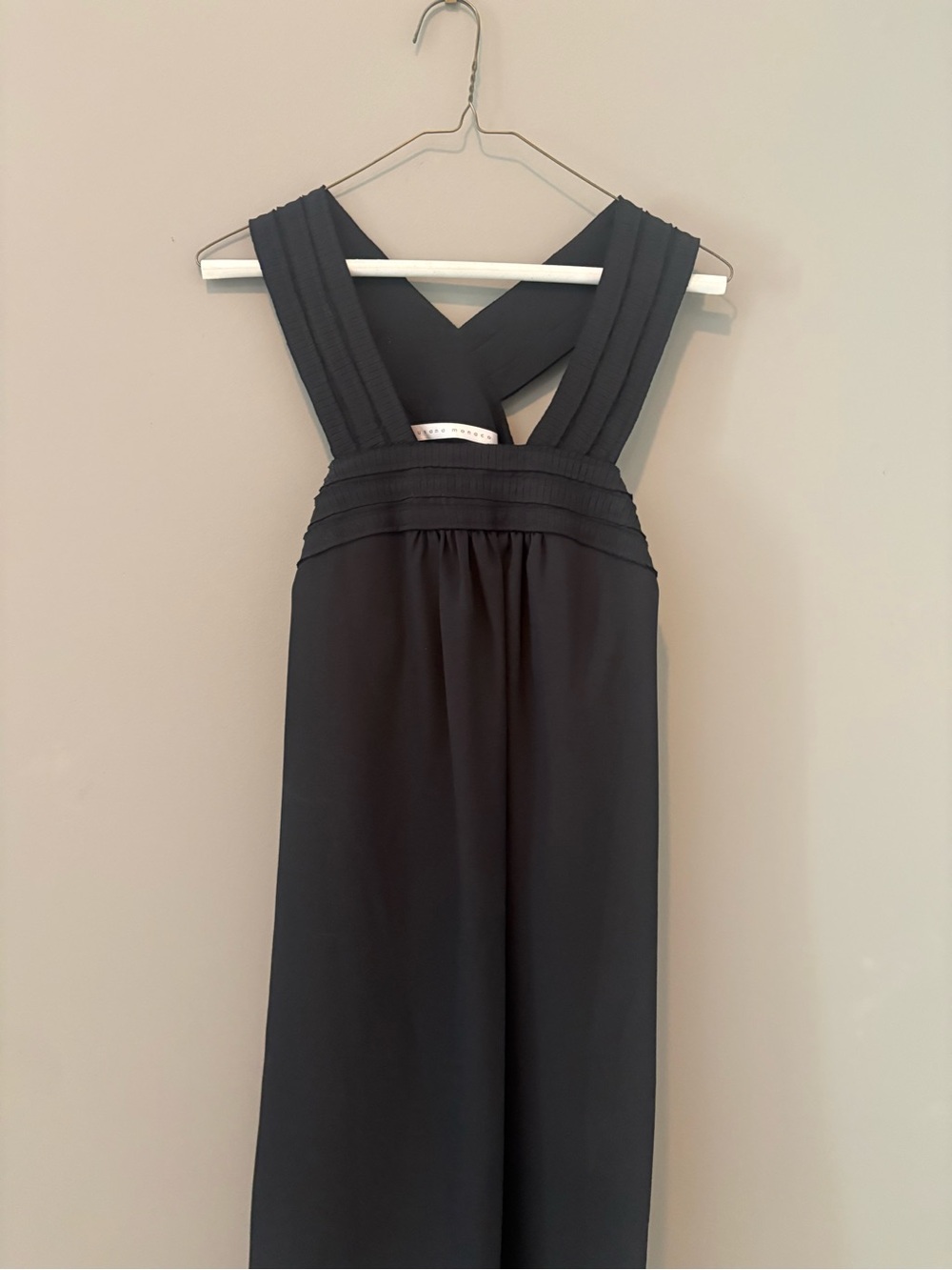 Susana Monaco Black One-Shoulder Cross-Back Dress